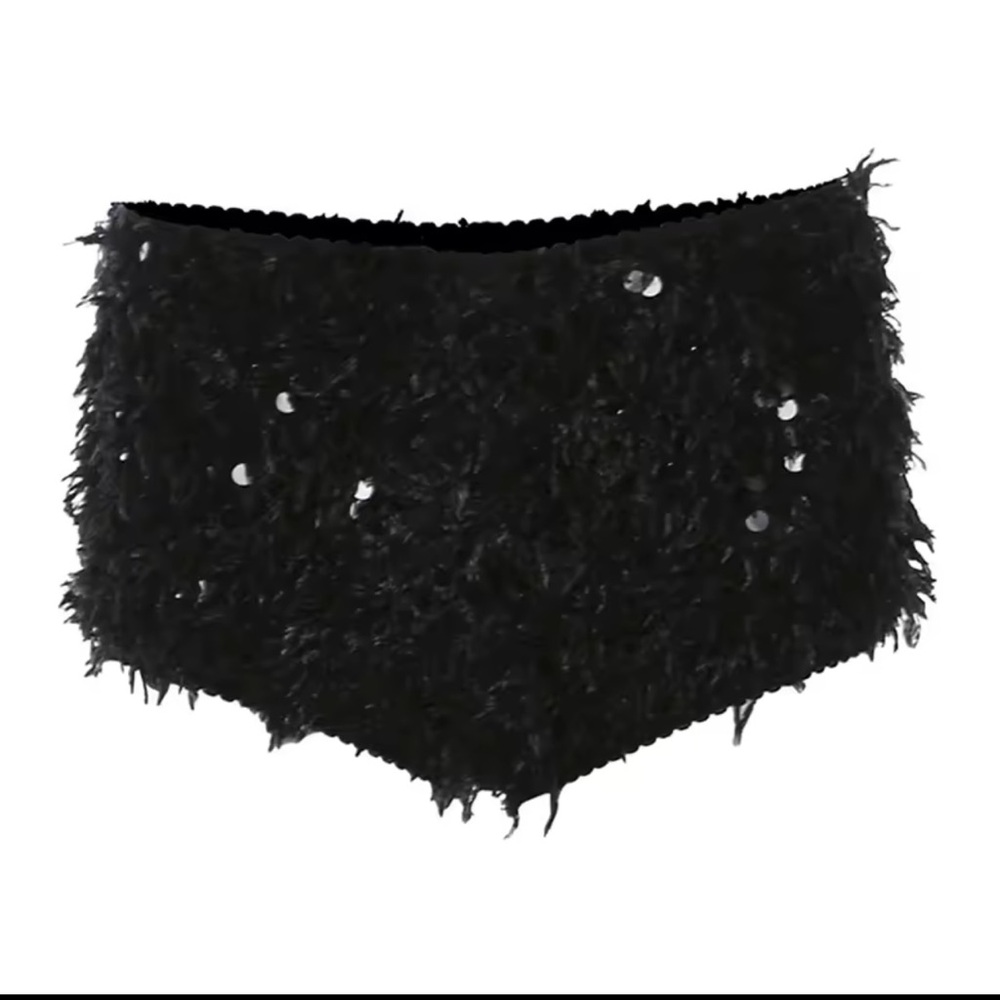 Black Sequin Women's Shorts